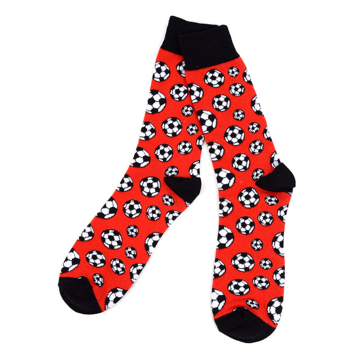 Novelty Socks Red Football Soccer Referee Socks Personalized Socks Crazy Fun Crew Socks Image 4