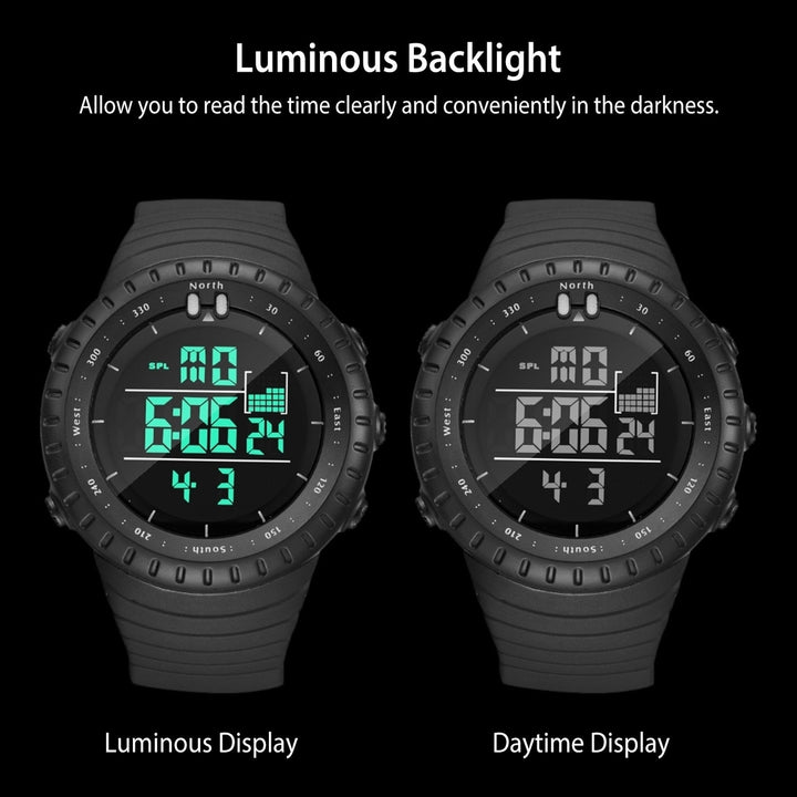 Digital Men Sports Watch Water-Resistant Military Tactical Wrist Watch Image 4