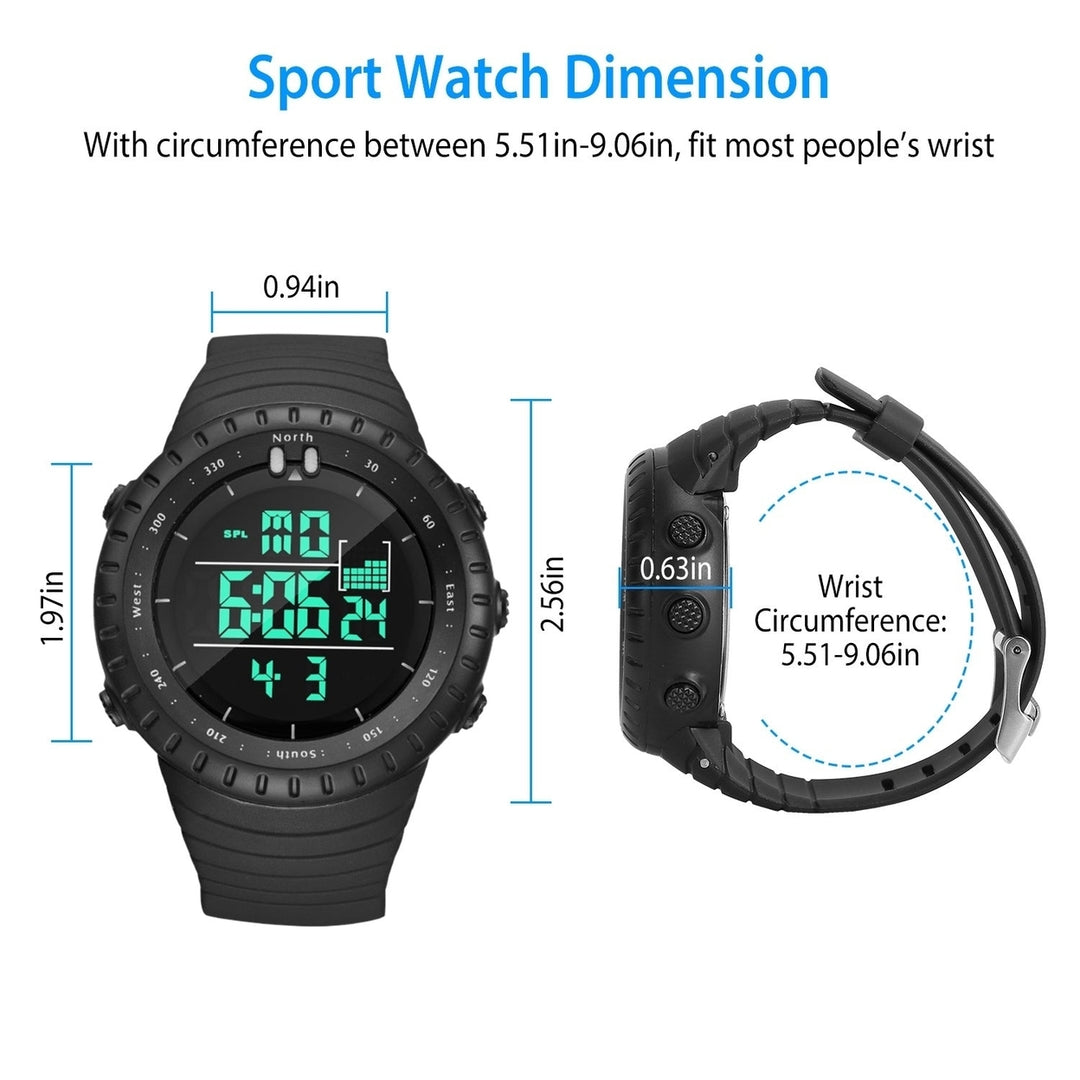 Digital Men Sports Watch Water-Resistant Military Tactical Wrist Watch Image 6