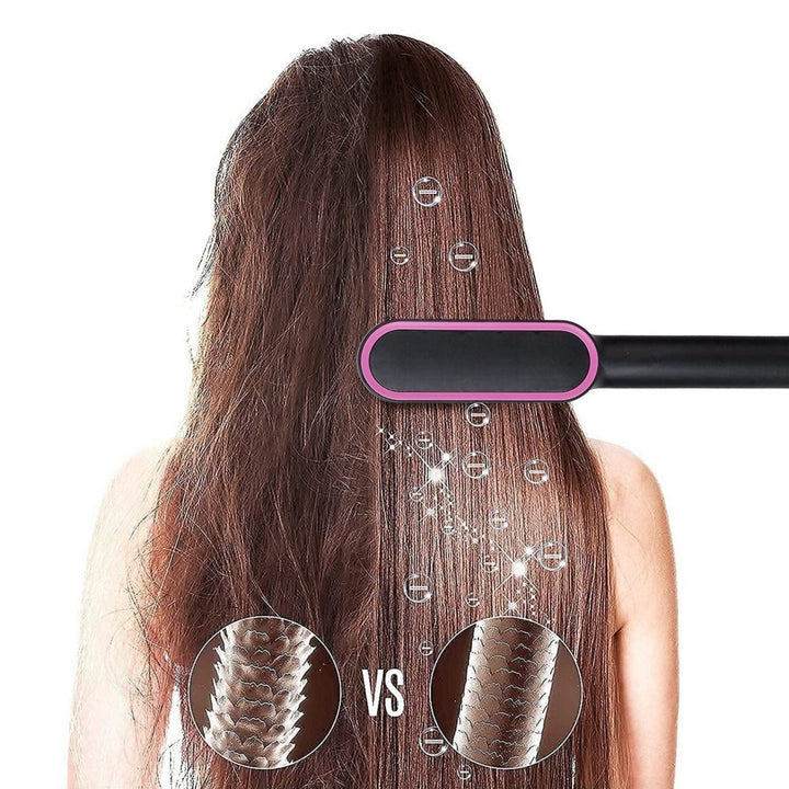 Electric Hair Straightener Brush Straightening Curler Brush Hot Comb 5 Temperature Adjustment 10S Fast Heating Image 6