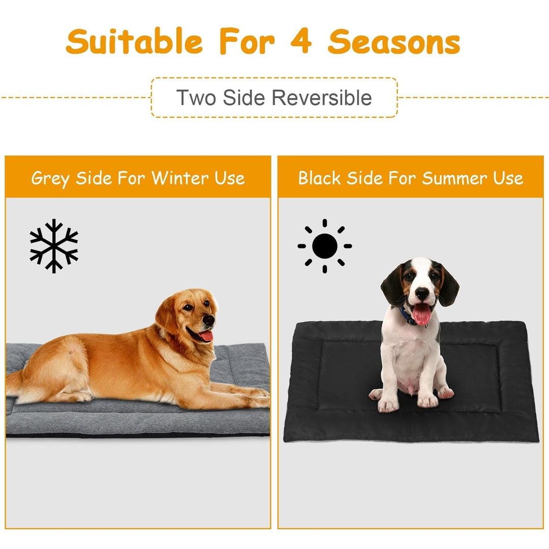 Dog Bed Mat Comfortable Fleece Pet Dog Crate Carpet Reversible Pad Joint Relief L Size Image 7