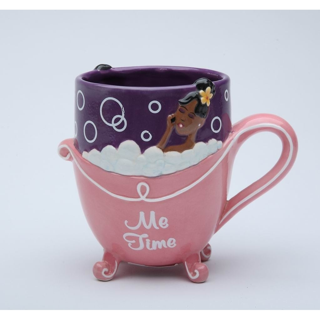 Ceramic African American Lady Me Time Mug 12 oz Image 3