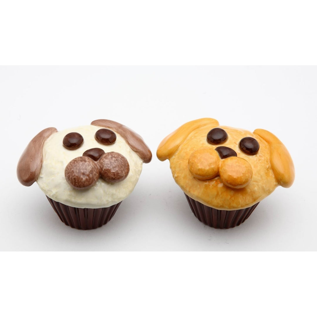 Ceramic Dog Cupcake Salt and Pepper Set Gift for Dog Lovers Image 3