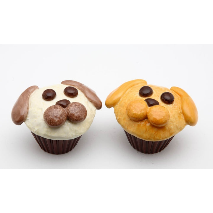 Ceramic Dog Cupcake Salt and Pepper Set Gift for Dog Lovers Image 3