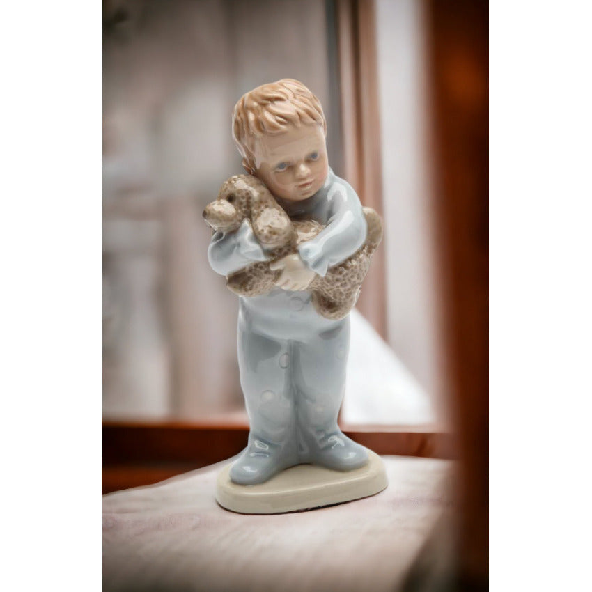 Ceramic Little Boy Holding Puppy Dog FigurineHome DcorKitchen Dcor, Image 2