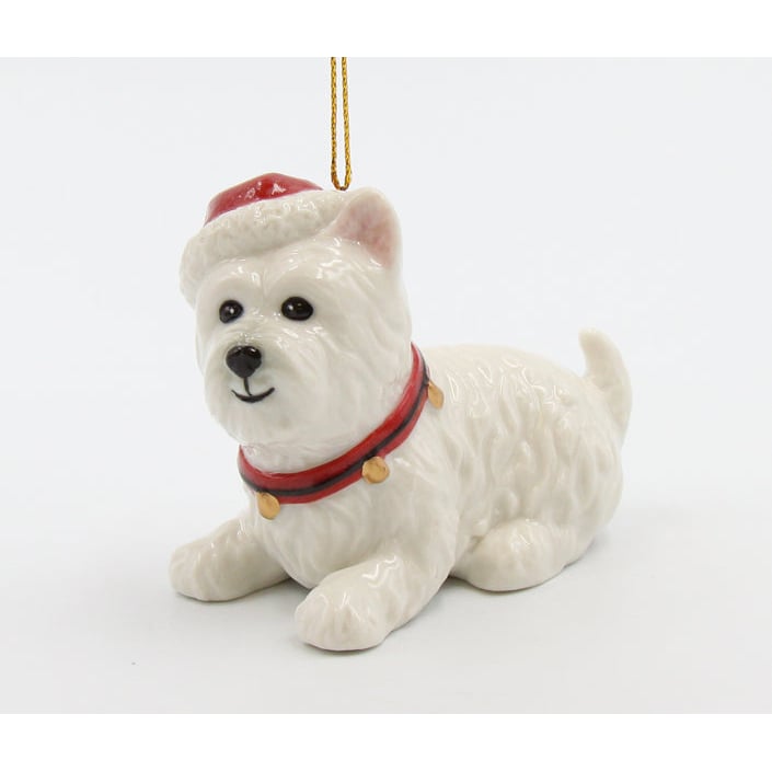 Westie Dog Christmas Tree Ornament Ceramic 3x2.5 Image 3