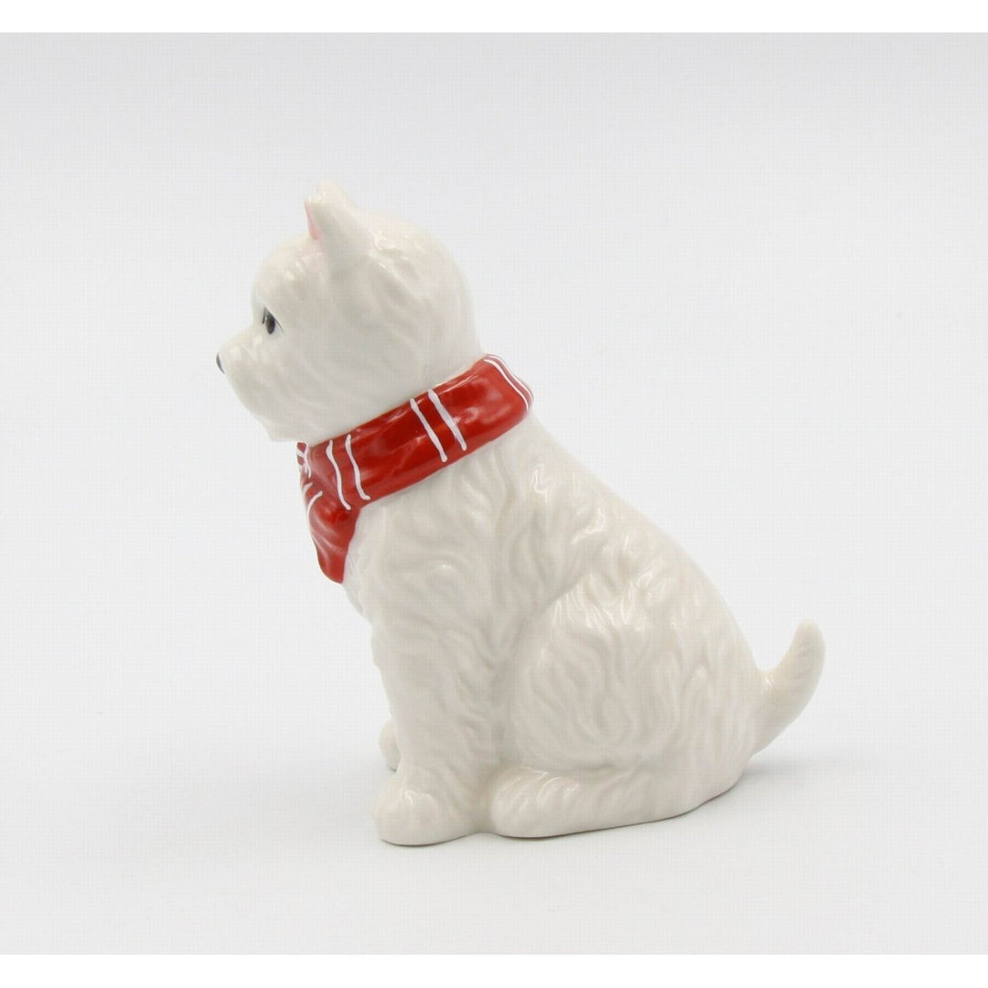 Ceramic Westie Dog Figurine Red Scarf 4.25" Gift for Dog Lovers Image 3