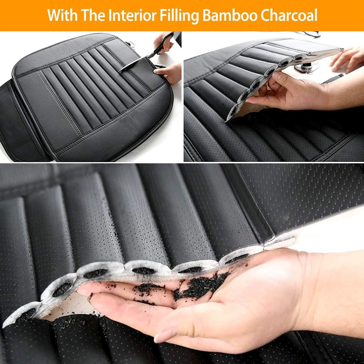 Universal Car Seat Cushion Cover Breathable Car Front Seat Cover Pad Mat Filling Bamboo Charcoal Image 3