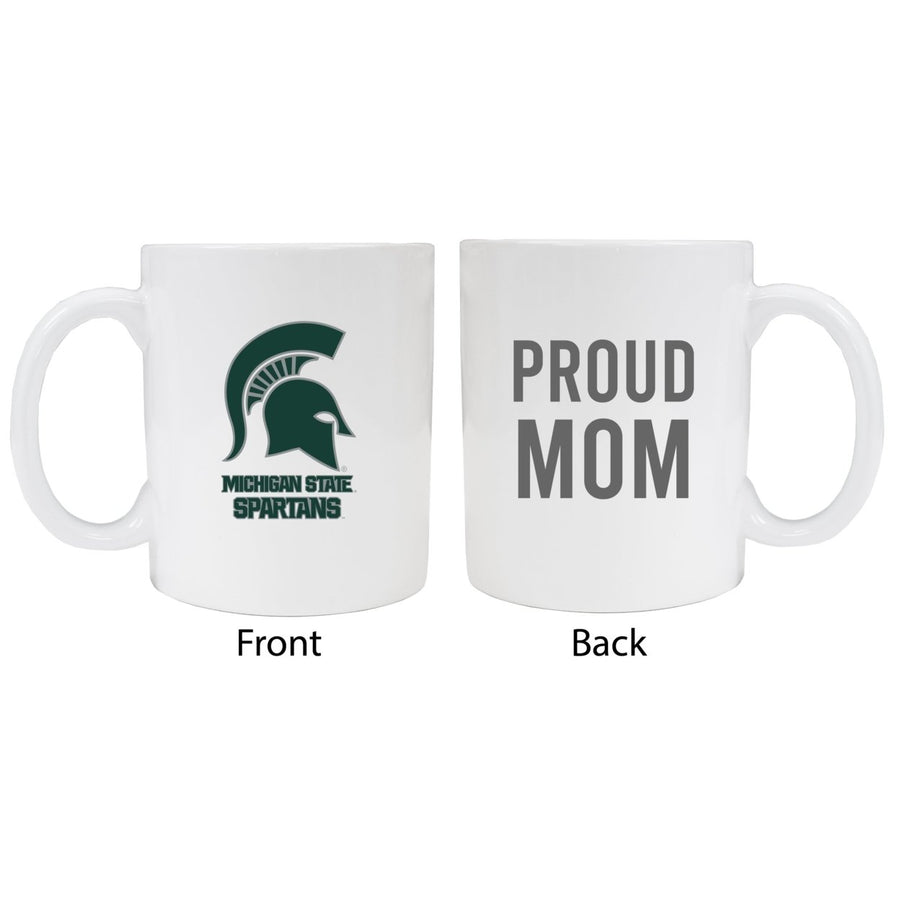 Michigan State Spartans Proud Mom Ceramic Coffee Mug - White (2 Pack) Image 1