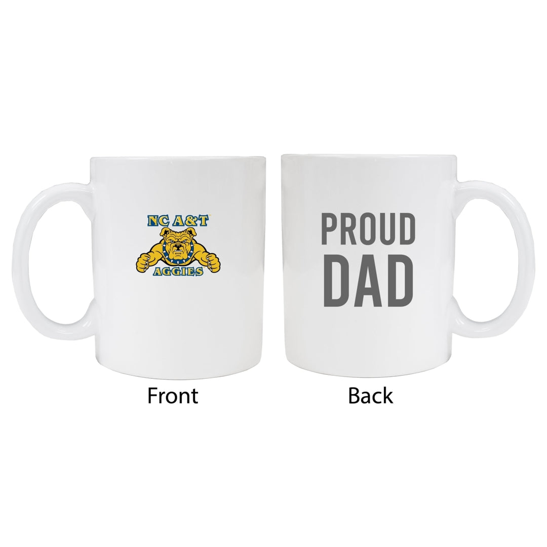 North Carolina AandT State Aggies Proud Dad Ceramic Coffee Mug - White (2 Pack) Image 1