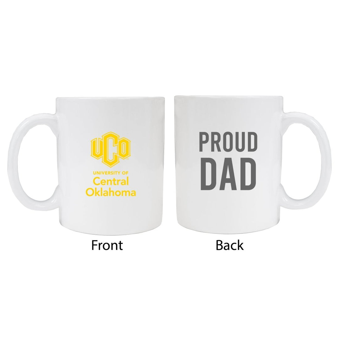 University of Central Oklahoma Bronchos Proud Dad Ceramic Coffee Mug - White (2 Pack) Image 1