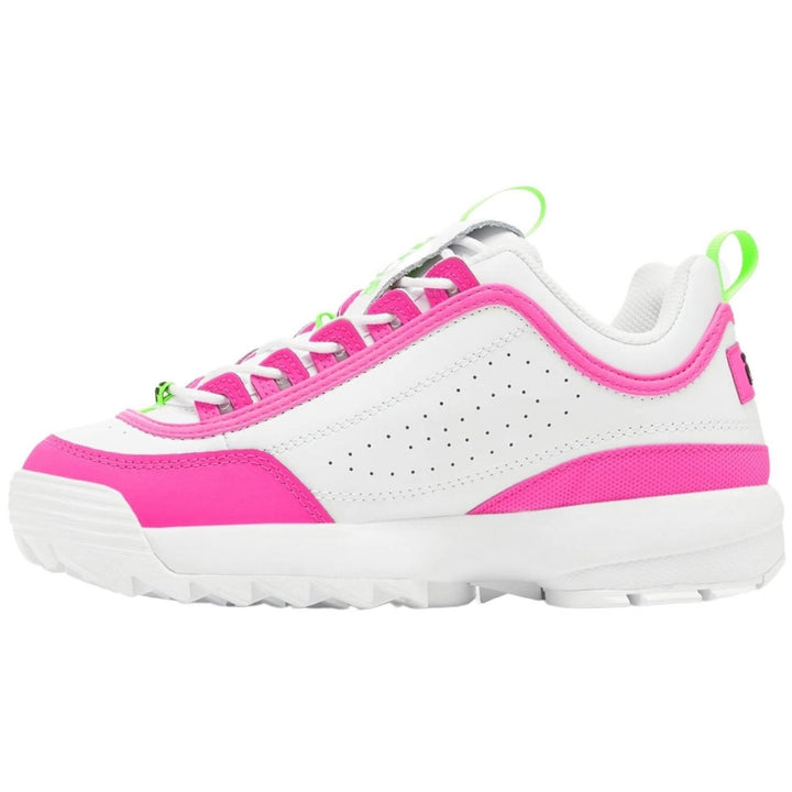 Fila Little Kid/Big Kid Banchee 3 Sneaker WHITE/KNOCKOUT PINK/GREEN GECKO Image 3