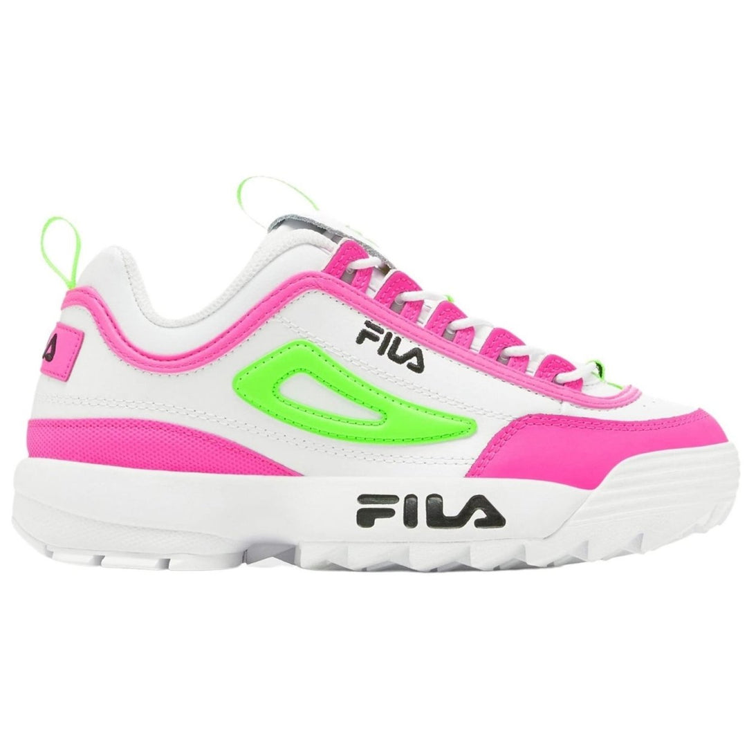 Fila Little Kid/Big Kid Banchee 3 Sneaker WHITE/KNOCKOUT PINK/GREEN GECKO Image 4