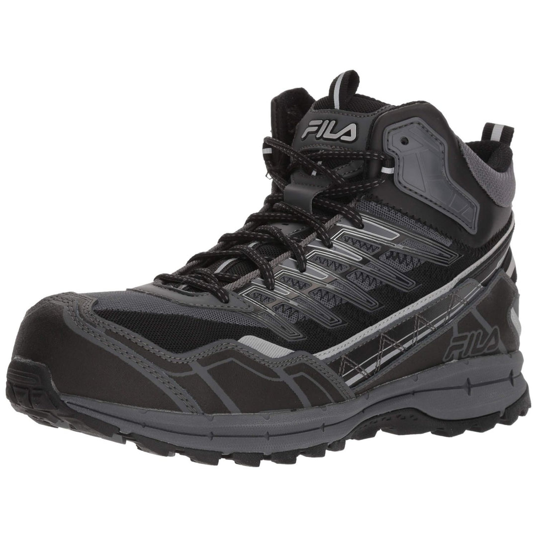 Fila Mens Hail Storm 3 Mid Composite Toe Trail Work Shoes Ct CSRK/BLK/MSIL Image 3