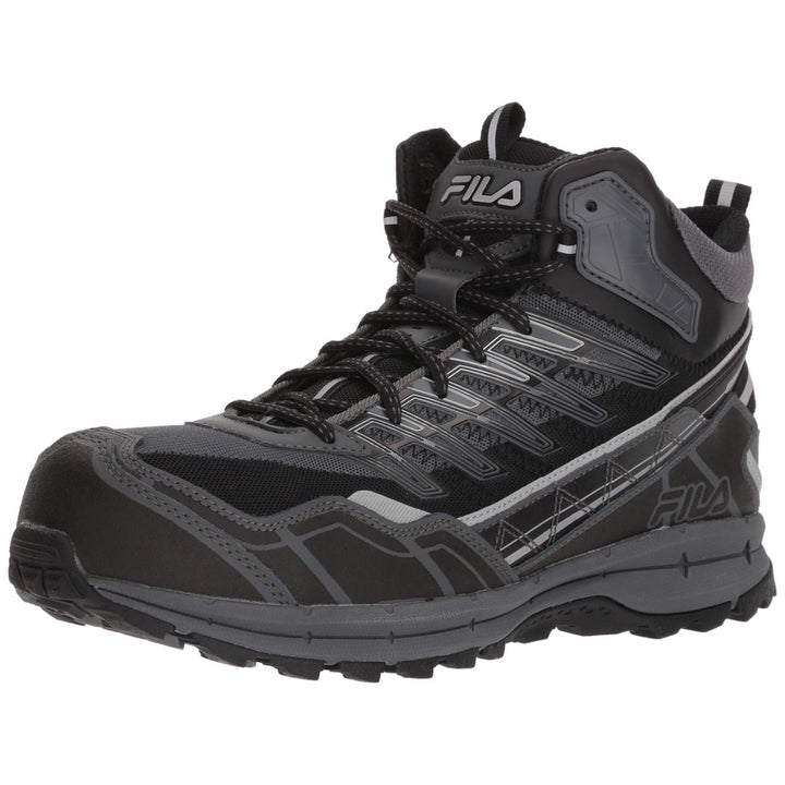 Fila Mens Hail Storm 3 Mid Composite Toe Trail Work Shoes Ct CSRK/BLK/MSIL Image 3