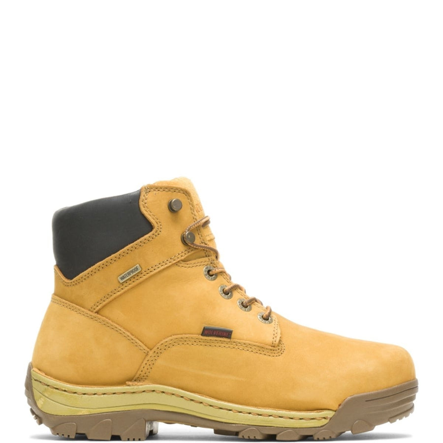 WOLVERINE Mens Dublin 6" Waterproof Insulated Soft Toe Work Boot Wheat - W04780 WHEAT Image 1