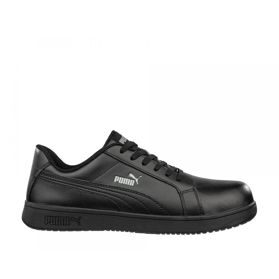 PUMA Safety Mens Iconic Low Composite Toe SD Work Shoes Black Smooth Leather - 640005 ONE SIZE BLACK Image 1