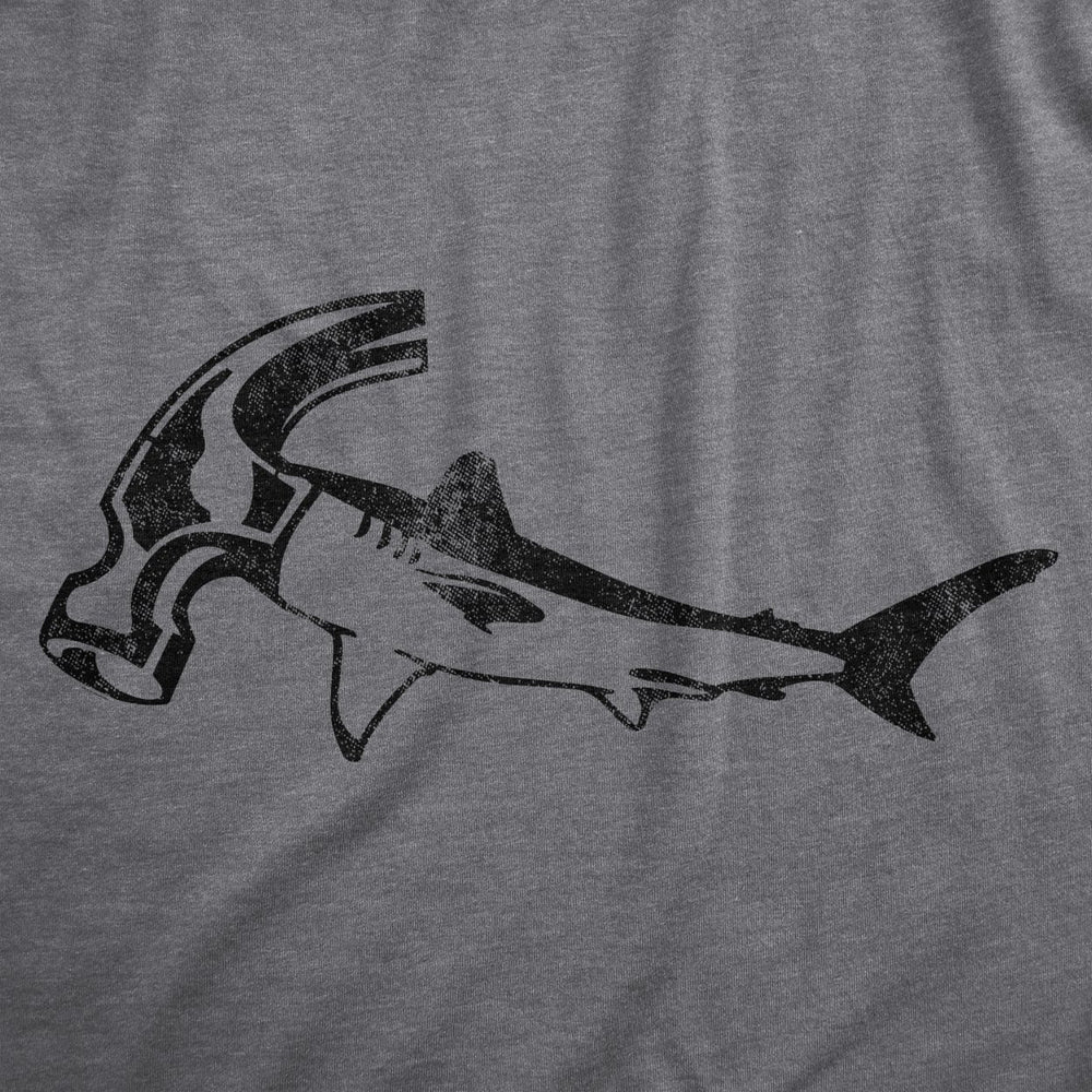 Mens Hammer Head Shark T Shirt Funny Shark Week Tool Joke Tee For Guys Image 2