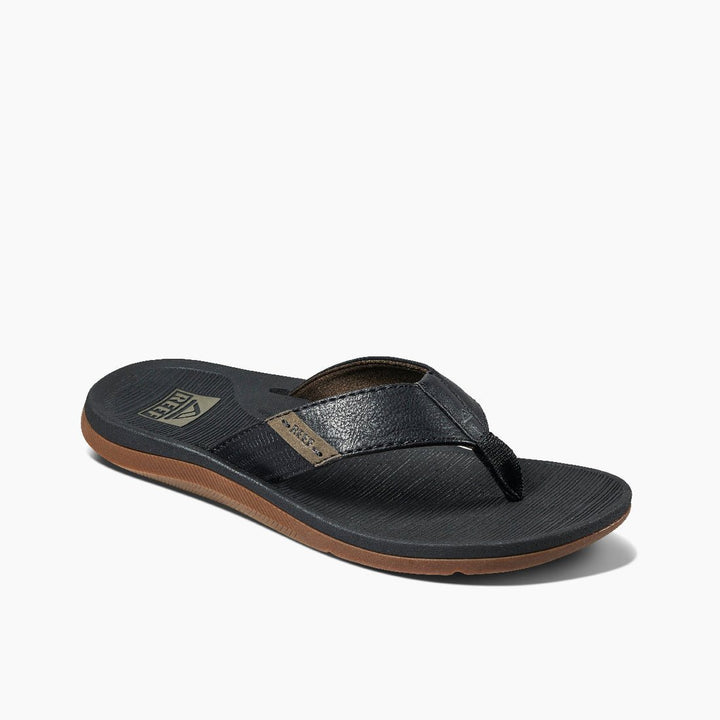 REEF Santa Ana Flip Flop Sandals Black CI4650 High Arch Support Water Friendly Image 1