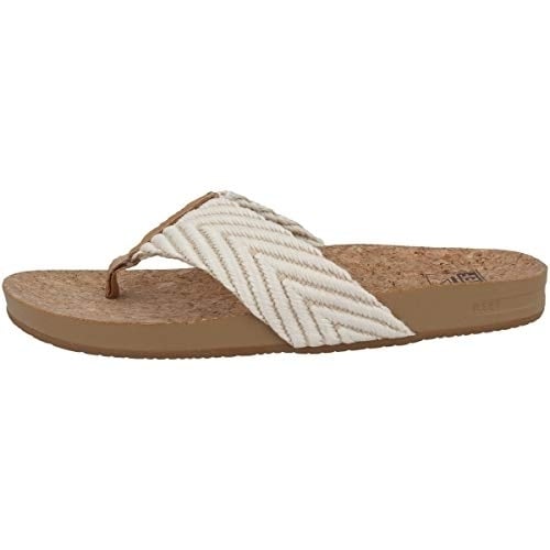 REEF Womens Flip Flops Chocolate CI6704 Cushioned Woven Strap Eco-Friendly Image 2