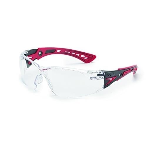 Bolle Safety RUSH+ 41080 Clear PC ASAF Platinum Black Red Sport Goggles Image 1