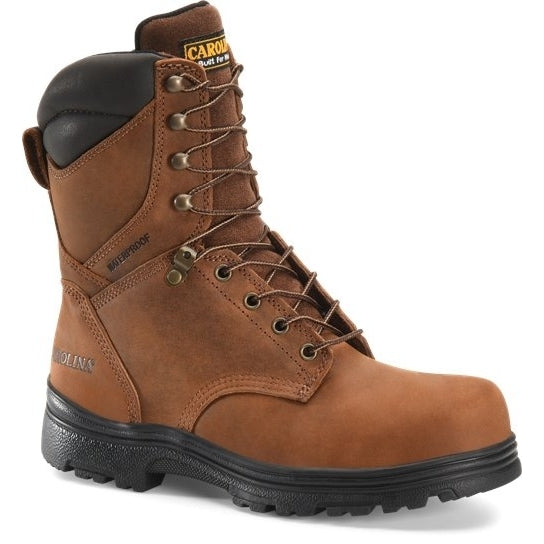 CAROLINA Mens 8" Surveyor Steel Toe Waterproof Work Boot Brown - CA3524  COPPER CRAZY HORSE Image 1