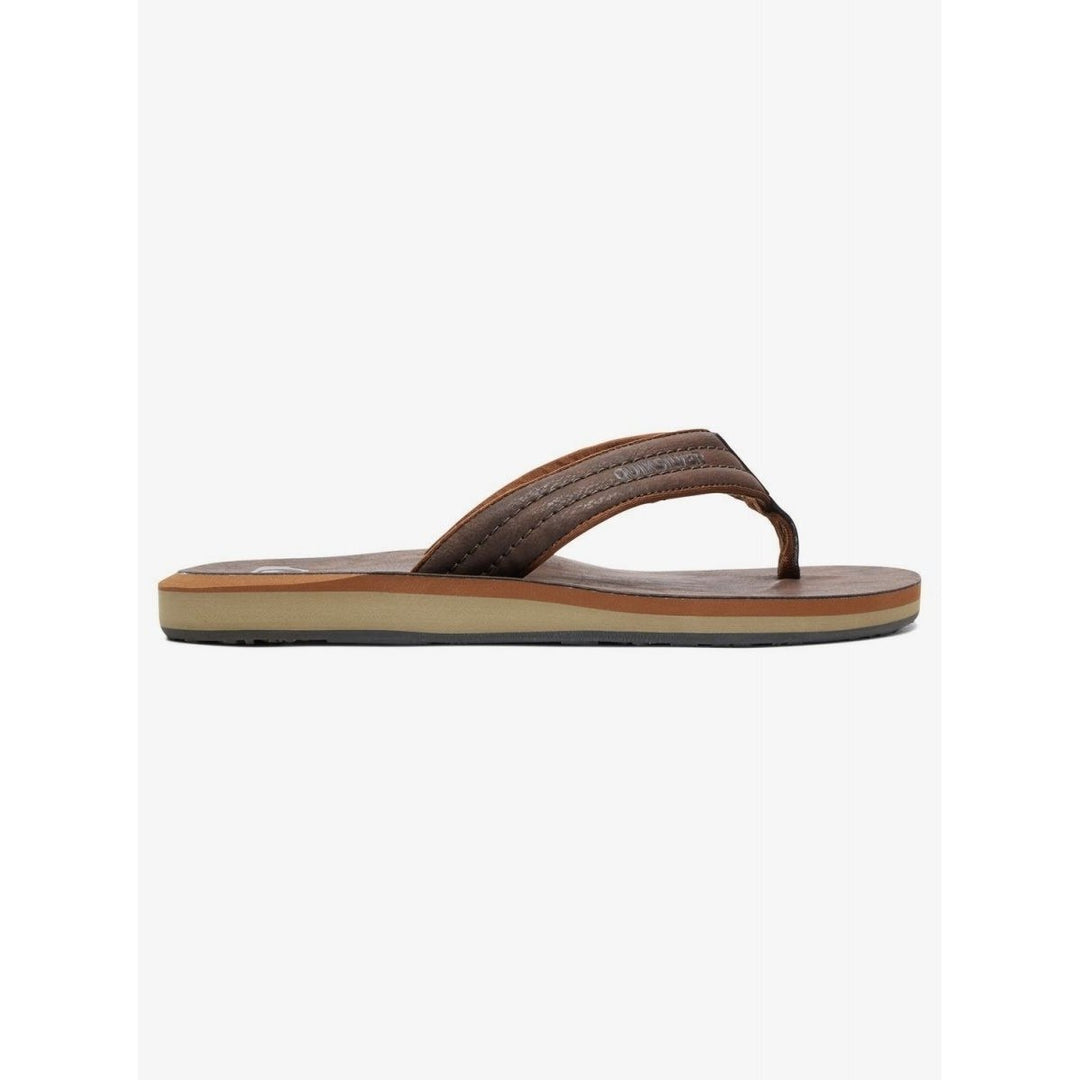 Quiksilver Carver Nubuck Flip Flop Sandal Demitasse Mens Size AQYL100623 Image 2