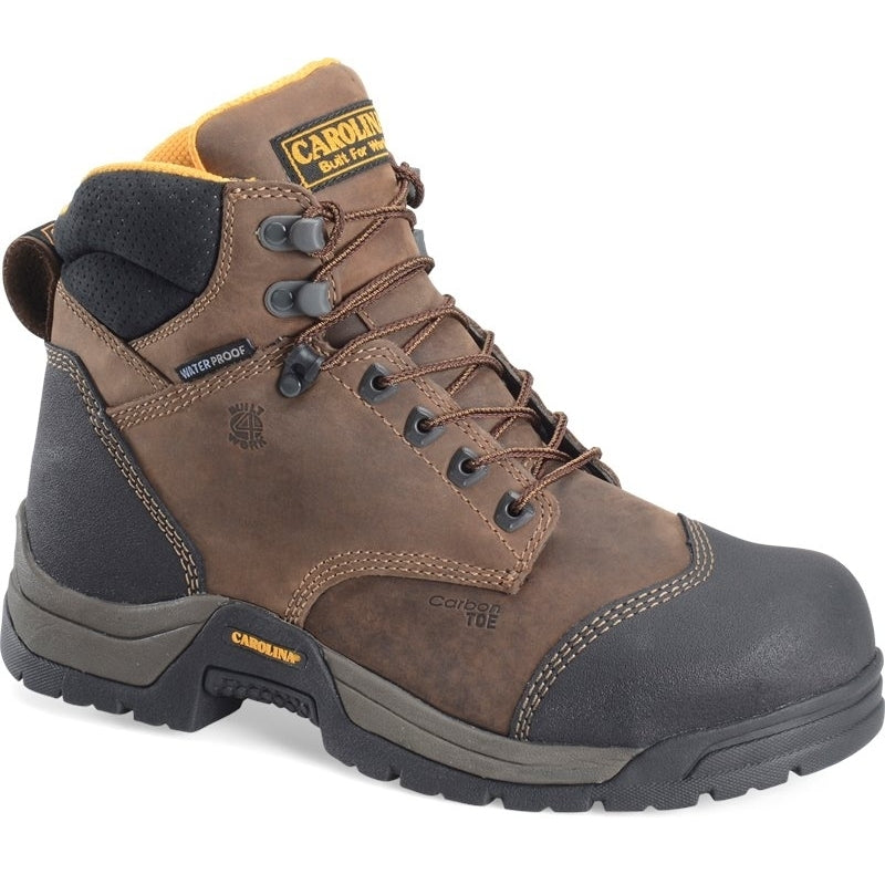 CAROLINA Mens 6 Bruno Lo Carbon Composite Toe ESD Waterproof Work Boot Dark Brown - CA5522 DARK BROWN Image 1