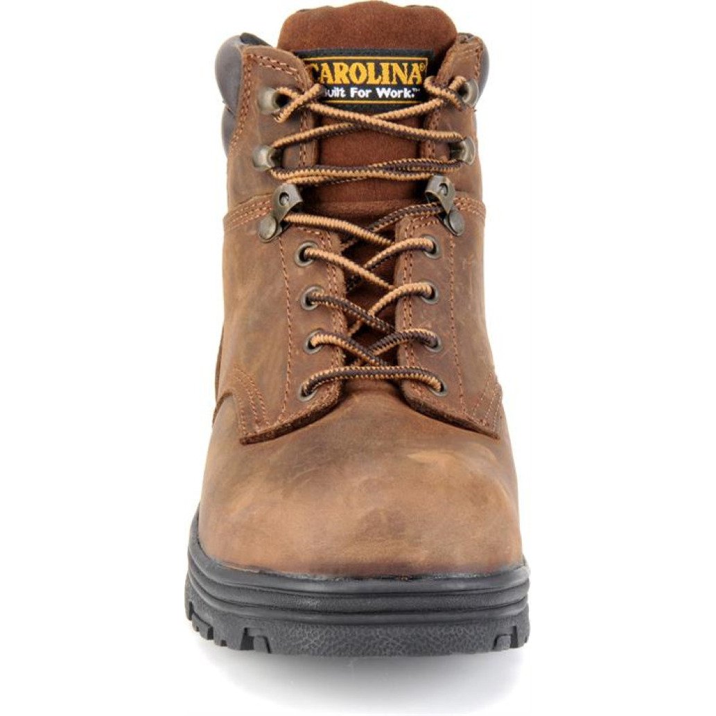 CAROLINA Mens 6" Engineer Steel Toe Waterproof Work Boot Dark Brown - CA3526  COPPER CRAZY HORSE Image 2