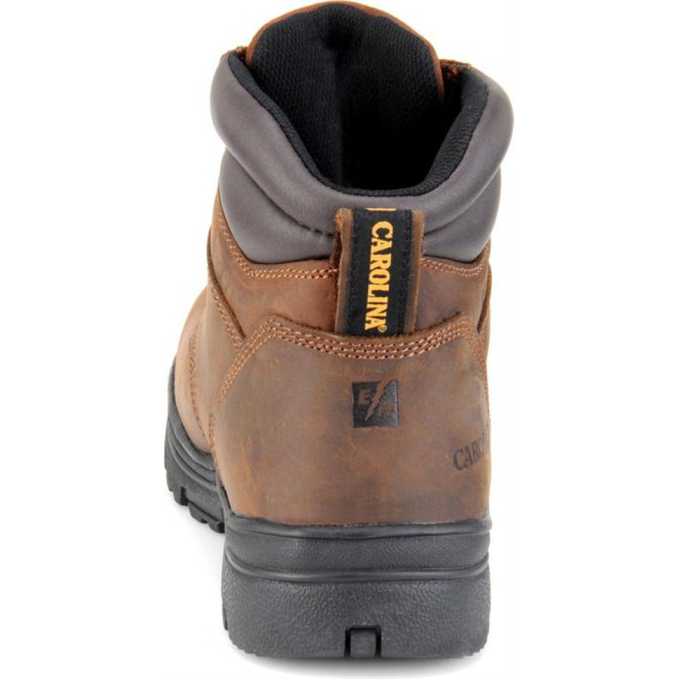 CAROLINA Mens 6" Engineer Steel Toe Waterproof Work Boot Dark Brown - CA3526  COPPER CRAZY HORSE Image 3