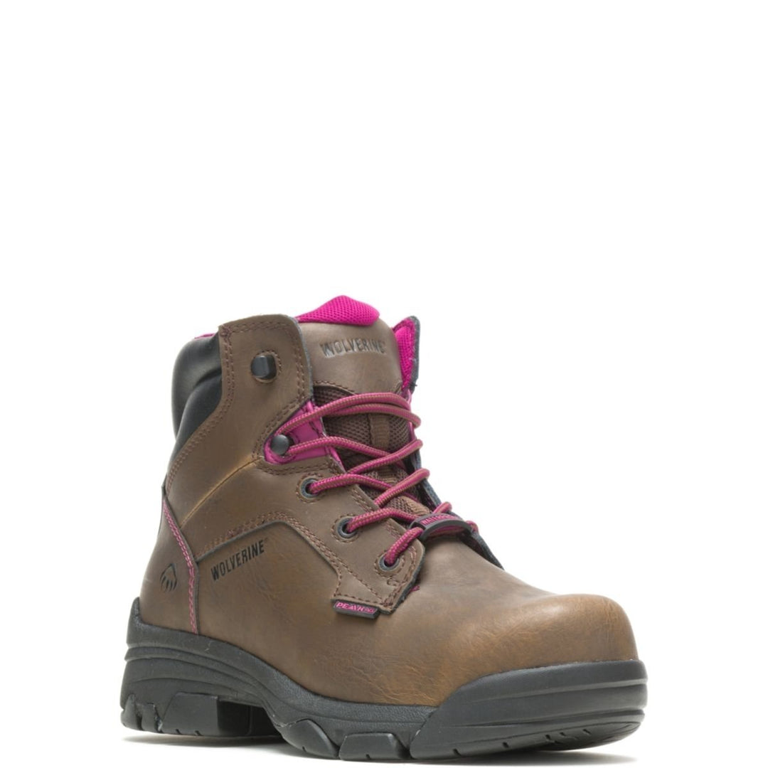 WOLVERINE Womens Merlin 6" Waterproof Composite Toe Work Boot Brown - W10383 BROWN Image 2