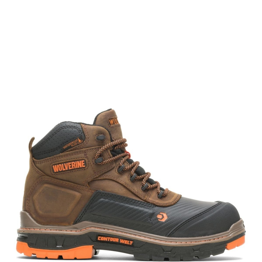 WOLVERINE Mens Overpass 6" CarbonMAX Composite Toe Work Boot Brown - W10717 Summer Brown Image 1