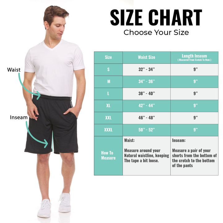 DARESAY Mens Performance Shorts Lightweight Polyester with Pockets Casual Athletic Image 9