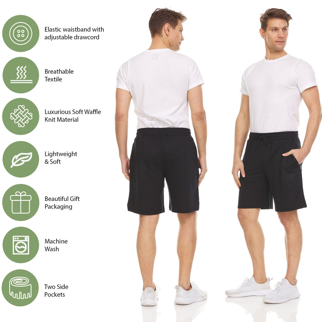 DARESAY Fleece Sleep Shorts 3 Pack Mens Lounge Workout Shorts with Pockets Image 8