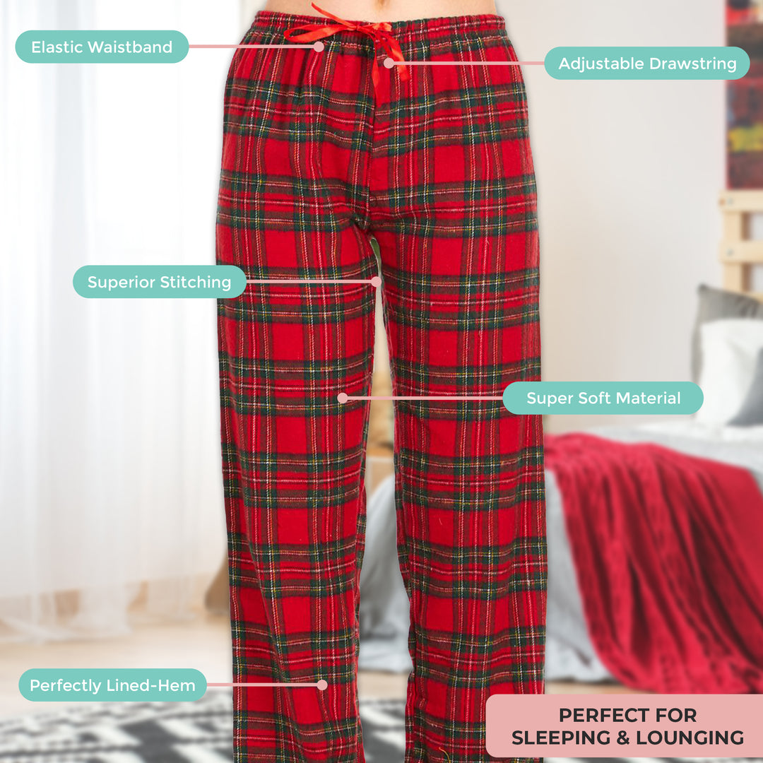 DARESAY Women's Flannel Pajama Pants 3 Packs Image 2