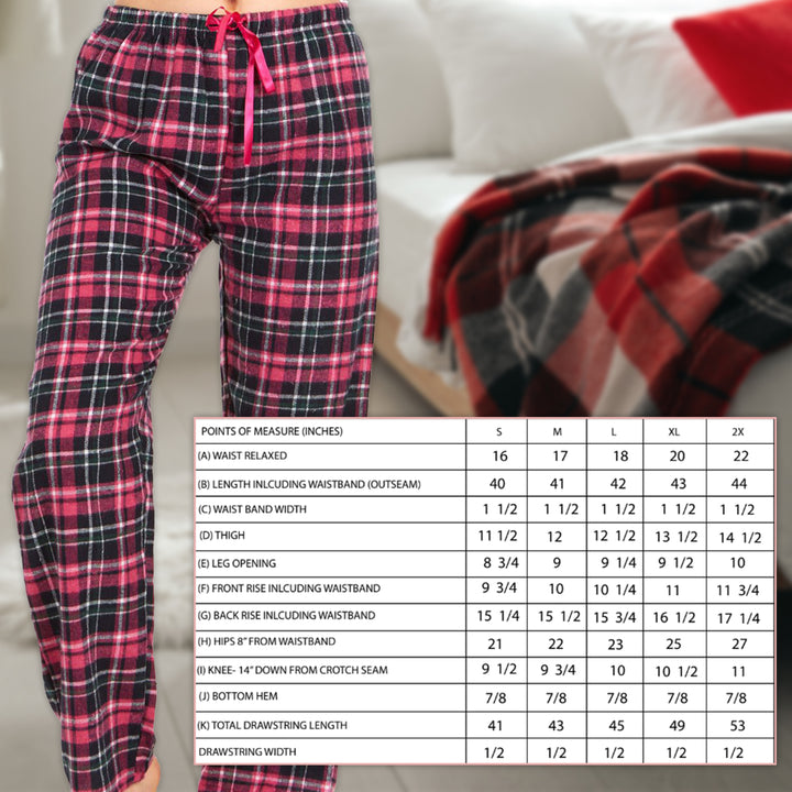 DARESAY Womens Flannel Pajama Pants 3 Pack Cotton Poly Drawstring Waist Image 8