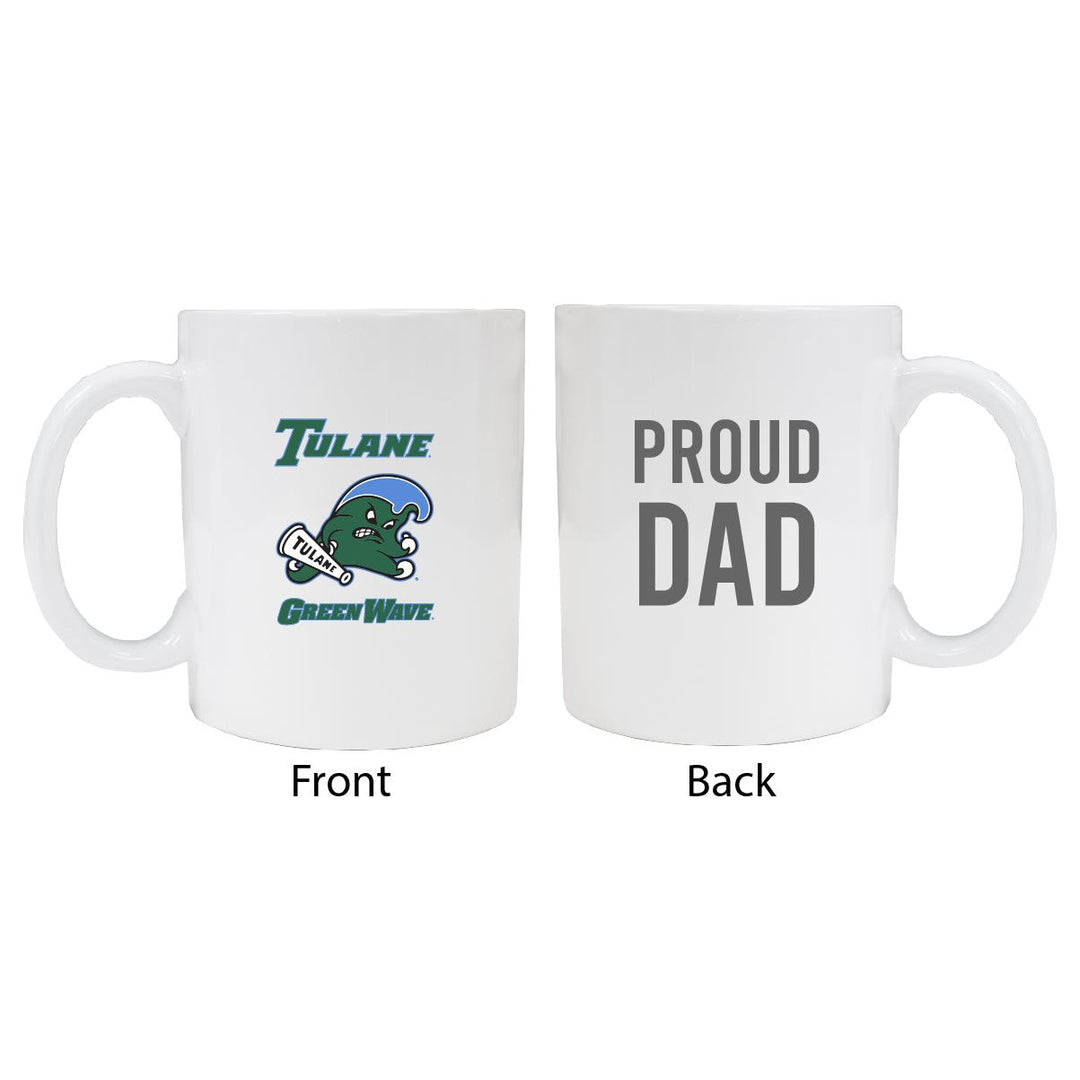 Tulane University Green Wave Proud Dad Ceramic Coffee Mug - White (2 Pack) Image 1