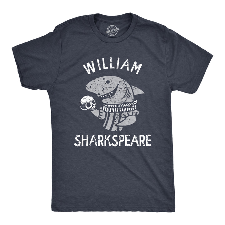 Mens William Sharkspeare T Shirt Funny Shark Week Shakespeare Joke Tee For Guys Image 1