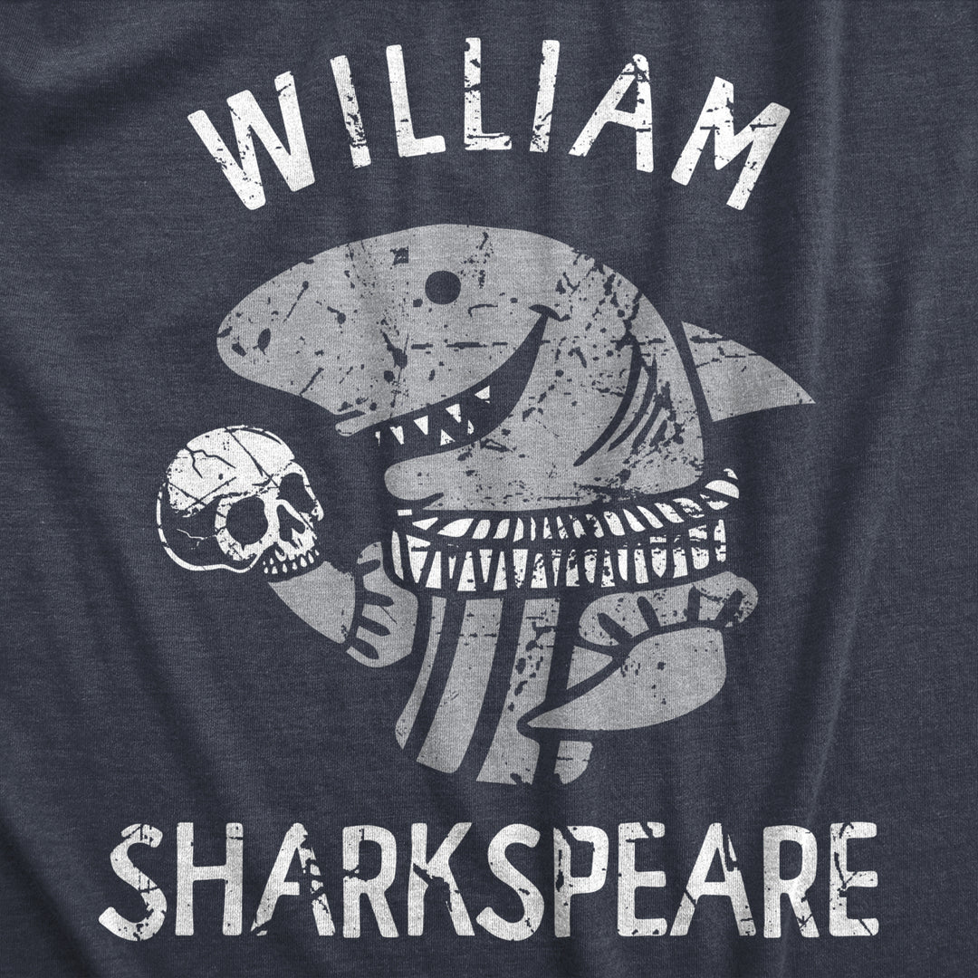 Mens William Sharkspeare T Shirt Funny Shark Week Shakespeare Joke Tee For Guys Image 2