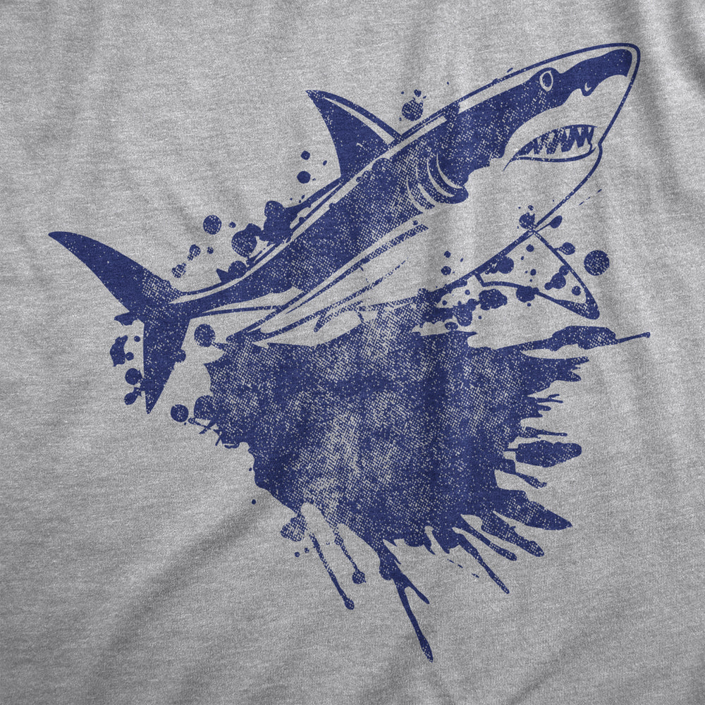 Mens Shark Ink Splatter T Shirt Funny Awesome Shark Week Lovers Tee For Guys Image 2