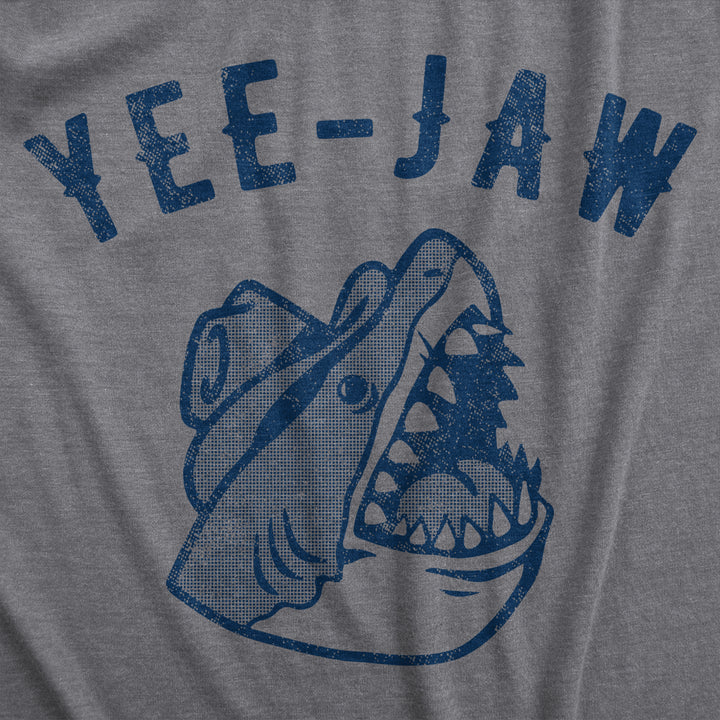 Mens Yee Jaw T Shirt Funny Southern Saying Shark Joke Tee For Guys Image 2