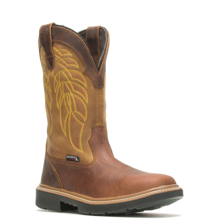 WOLVERINE Mens Rancher DuraShocks CarbonMAX Wellington Composite Toe Work Boot Tobacco/Gold - W231012 GOLD Image 2