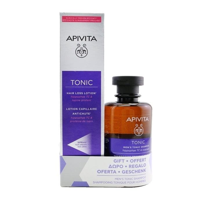 Apivita Hair Loss Lotion with Hippophae TC and Lupine Protein 150ml FREE Mens Tonic Shampoo 250ml 2pcs Image 1