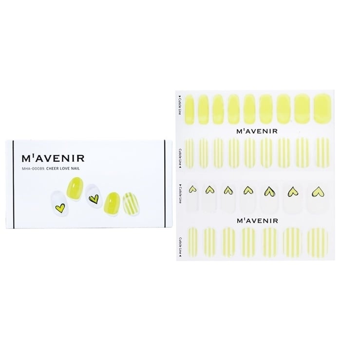 Mavenir Nail Sticker (Yellow) - Cheer Love Nail 32pcs Image 1