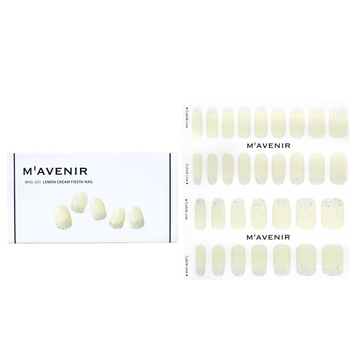 Mavenir Nail Sticker (White) - Lemon Cream Fiesta Nail 32pcs Image 1