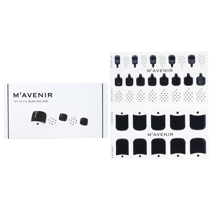 Mavenir Nail Sticker (Black) - Black Veil Pedi 36pcs Image 1