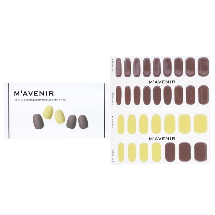 Mavenir Nail Sticker (Assorted Colour) - Wholegrain Mustard Matt Nail 32pcs Image 1