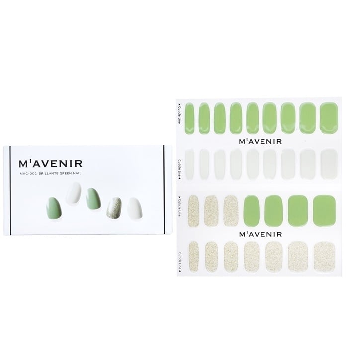 Mavenir Nail Sticker (Green) - Brillante Green Nail 32pcs Image 1