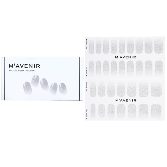 Mavenir Nail Sticker (Grey) - Fiesta Silver Nail 32pcs Image 1