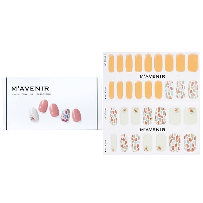 Mavenir Nail Sticker (Orange) - Coral Shell Garden Nail 32pcs Image 1